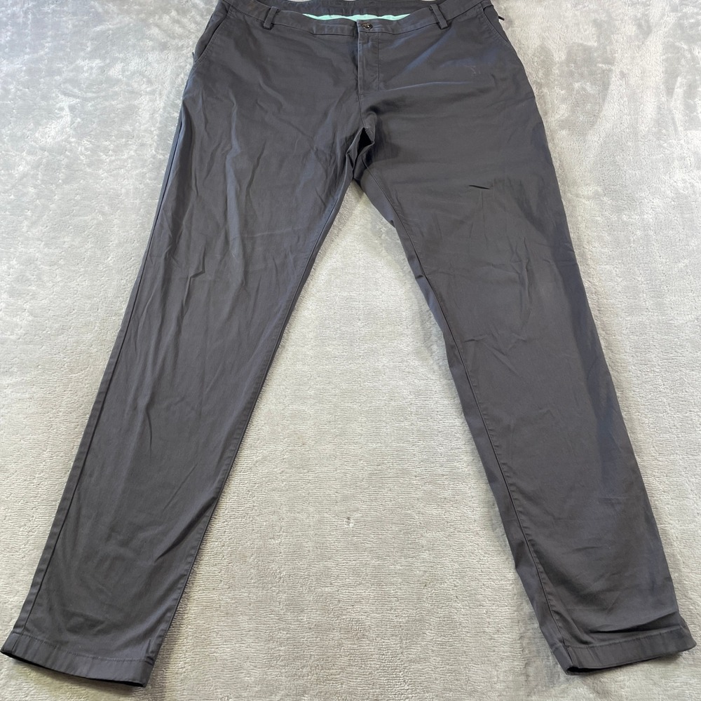 Birddogs Chino Pants Lined Men 38x34 Gray Stretch Slim Tapered Casual Preppy